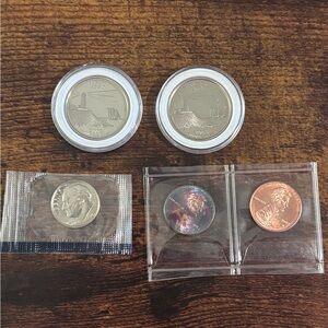 Two 2003-S Clad Proof Maine Territory 25 C Beautiful Shine + 3 Free Coins